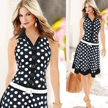 Load image into Gallery viewer, Polka Dot Sleeveless Dress